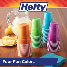 the four fun colors are on display for everyone to see in this advertise