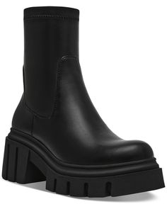 out of stock Lug Sole Booties, Chunky Black Boots, Lug Sole, Black Leather Boots, Black Booties, Black Boots, Steve Madden, Buy Online, Boots