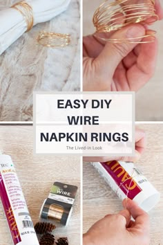 the instructions to make wire napkin rings