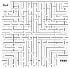 a maze with the word start and finish