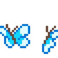 the pixel art is made to look like butterflies