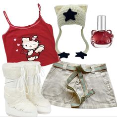 Hello Kitty Inspired Outfits, Silly Clothes, Funky Outfits, Kawaii Clothes, Girly Outfits, Casual Style Outfits