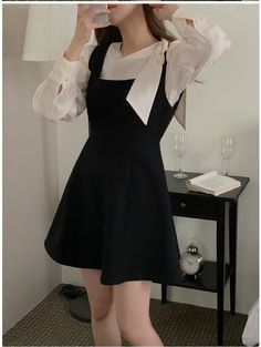 White Shirts Women, Work Dresses, Black Tank Dress, Fashion Autumn, Autumn Casual, Fairytale Dress