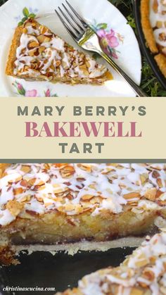 mary berry's bakewell tart with white icing