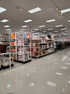 an empty grocery store filled with lots of items