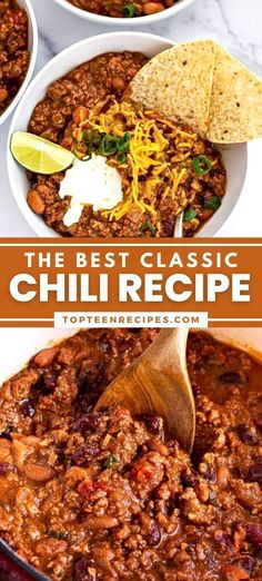 the best chili recipe is made with ground beef, beans and cheese