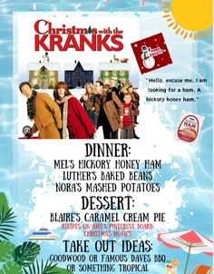 a poster for christmas with the kraniks on it's front and back