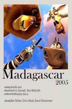 the movie poster for madagascar is shown