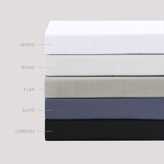 the sheet set is shown with different colors and sizes, including white, black, gray, and blue