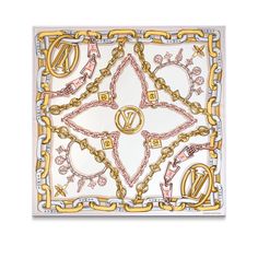 LOUIS VUITTON® - Bejeweled Square 90 - Beige Luxury Silk Scarves, Designer Silk Scarves, Jungle Pattern, Louis Vuitton Fashion, Bandeaus, Louis Vuitton Accessories, Louis Vuitton Official, Silver Jewelry Fashion, Luxury Silk