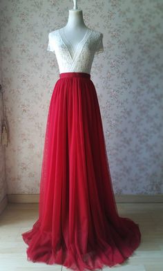 Feature:       - Full soft and comfortable tulle fabric  - Romantic details with the waist part  - Classic style / Simple Chic  - Made to order, You can also leave your measurements to us (what inches in waist, hip and length)       * Material: 100% top quality light tulle     * Color:  - Dark Red as picture showed, No. 38, which is just one of most popular colors in wedding.  - All colors are available on the color chart.     * Quantity:  made to order     * Length: We offered many Length optio Maxi Tulle Skirt Outfit, Plus Size Tulle Skirt, Wedding Tulle Skirt, Tulle Skirt Outfit, Dark Red Wedding, Maxi Tulle Skirt, Green Tulle Skirt, Tulle Skirt Bridesmaid, Red Tulle Skirt