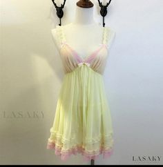 Lasaky - Sensuously Sweet Color-Blocked Sheer Lace Dress with Butterfly Bow and Lace Panty Set Dress With Bow Tie, Lace Butterfly, Sheer Lace Dress, Butterfly Bow, Fairy Clothes, Knot Dress, Cute Lingerie, Lace Bows, Colorblock Dress