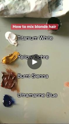 how to mix blonde hair with white, yellow, and blue dyes in an acrylic