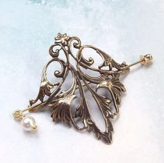 Fleur De Lis Shawl Pin Fleur De Lis Scarf Pin Gold Shawl - Etsy Gold Shawl, Sweater Pin, Hair Chains, Shawl Pin, Oxidized Brass, Scarf Pin, Egyptian Jewelry, Art Nouveau Jewelry, Shawl Pins