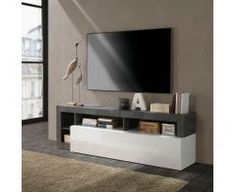 an entertainment center with a flat screen tv mounted on the wall