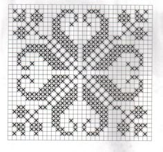 the cross stitch pattern is shown in black and white