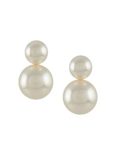 Jennifer Behr Iris pearl-detail Earrings - Farfetch Big Pearl Earrings, Crystal Heart Earrings, Jennifer Behr, Big Pearl, Ivory Pearl, In Pairs, Demi Fine Jewelry, Earrings White, Aesthetic Grunge