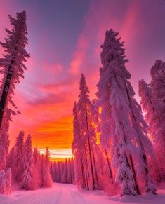 Snowy Sunset, Wallpaper Snow, Seasons In The Sun, Pink Snow, Destination Photography, Winter Wonderland Party, Snowy Forest, Fair Use