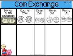 the money exchange worksheet for students to learn how to make money with coins