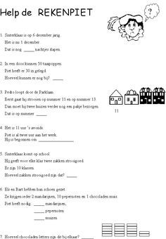 a worksheet with the words help de rekenpiet written in black and white