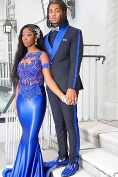 Modern Black Two Pieces Slim Fit Prom Men Suits with Royal Blue Lapel Royal Blue Tuxedo For Men, Gold Prom Suit, White Prom Suit, Purple Prom Suit, Pink Prom Suit, Red Prom Suit, Black Prom Suits, Green Wedding Suit