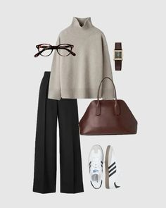 Cool And Chic Outfit, Chic Fall Office Outfits, Capsule Formal Wardrobe, Winter Sweater Outfits Work, Autumn Work Wear, Classic Style Winter Outfits, Business Casual Outfits Autumn, Business Casual Looks For Women, Winter Outfits White Pants