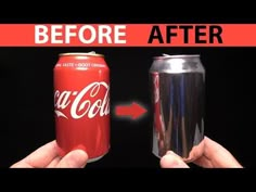 two soda cans side by side, one is red and the other is black