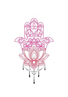 a drawing of a lotus flower on a white background