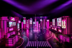 an image of a tv show set in the dark with purple lighting and neon colors