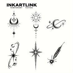 inkartlink temporary tattoos with stars and crescents