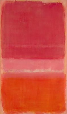 an orange and pink painting on a white background