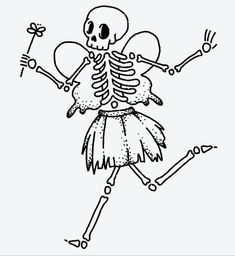 a drawing of a skeleton dancing