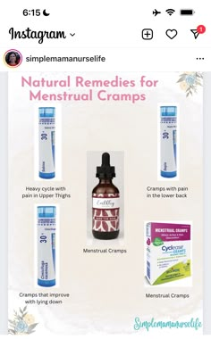 Holistic Medicine Cabinet, Homeopathy Remedies, Herbal Remedies Recipes, Homeopathy Medicine, Medical Herbs, Sick Remedies, Menstrual Health, Holistic Care, Home Health Remedies