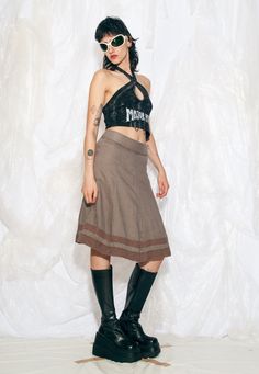 This Y2K vintage skirt is radiating major fairycore grunge vibes with its crocheted lace hem. Recommended size: EU 34 (low-rise fit) - EU 36 (middle-rise fit) Features: - zip closure - 100% linen - lined Every item we manage is cleaned and, when necessary, repaired, ensuring it arrives to you in top condition. Our model, Noemi is 177 cm / 69.0" tall and she's a size S. Size: XS / US 2 / UK 6 / IT 38 Other size info: Labelled size: 38 Measurements:  waist (seam to seam): 36 cm / 14.0" length: 62 Fairy Grunge Skirt For Spring, Fitted Fairy Grunge Skirt, Fairy Grunge Fitted Skirt, Y2k Fitted Skirt For Alternative Fashion, Fairy Grunge Fitted Skirt For Festivals, Bohemian Fitted Skirt For Alternative Fashion, Fitted Bohemian Skirt For Alternative Fashion, Vintage Skirt For Summer Alternative Fashion, Vintage Fitted Skirt For Festival