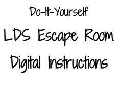 the words do it yourself, lcd escape room and digital instructions are written in black ink