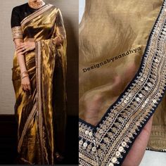 Golden Tissue Lehenga, Luxury Tissue Silk Saree Fabric, Luxury Tissue Silk Dupatta For Puja, Golden Tissue Saree, Bollywood Style Saree In Raw Silk, Bollywood Style Raw Silk Saree For Navratri, Bollywood Style Embroidered Tissue Silk Fabric For Festivals, Fitted Dola Silk Saree With Embroidered Border, Gold Silk Traditional Wear With Embroidered Border