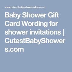 baby shower gift card wording for shower party