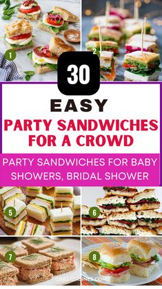 party sandwiches for a crowd with text overlay