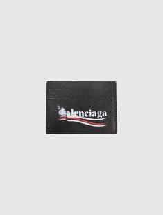 Stencil Logo, Leather Card Holder, Card Holder Leather, Logo Print, Card Slots, Calf Skin, Slots, Balenciaga, Card Holder