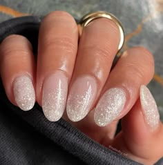 Manicure New Year, New Years Eve Nail, The Magic Of New Beginnings, Magic Of New Beginnings, Champagne Nails, Nye Nails, Glitter French Tips, Festive Manicure, New Years Eve Nails