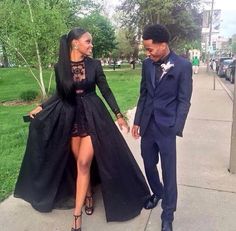 Slayed for prom Black Prom Dress For Fall, Black Lace Party Dress, Black Lace Prom Dress, High Neck Prom Dress, Prom Dresses 2015, Afrikaanse Mode, Long Sleeve Prom, Lace Party Dresses, Black Prom