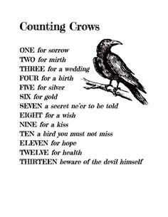 a poem written in black and white with a crow on it