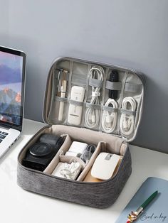 BirdinBag - Portable Travel Cable Bag - Organizer for USB Gadgets, Chargers, Earphones, and Power Banks Charger Organizer, Electronics Storage, Usb Gadgets, Electronic Organization, Travel Bag Organization, Travel Gadgets, Travel Storage Bag, Pouch Organizer