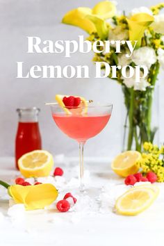 If you love the classic lemon drop martini, you'll love this raspberry twist on it! Raspberry lemon drop martinis are one of my favorite cocktails. They're so easy to make, and hit the spot every time! Lemondrop Martini, Raspberry Martini, Raspberry Lemon Drop, Pink Lemon Drop, Strawberry Lemon Drop Martini, Raspberry Lemondrop Martini Recipe, Raspberry Lemon Drop Martini, Raspberry Lemon Drop Cocktail, Raspberry Limoncello Martini