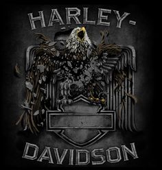 the harley davidson logo with an eagle on it