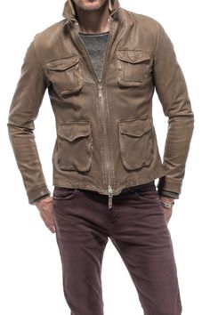 Gimo's Tavarnelle Jean Jacket In Brown Jean Jacket Hoodie, Mens Outdoor Fashion, Leather Jacket Outfit Men, Herringbone Jacket, Luxury Outerwear, Suits Men Business, Cargo Jacket, Men's Leather Jacket, Men's Casual Style