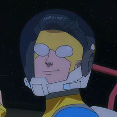 an animated man wearing a space suit and helmet