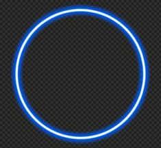 a blue neon circle frame on a dark background with transparent backround, suitable for text or graphics