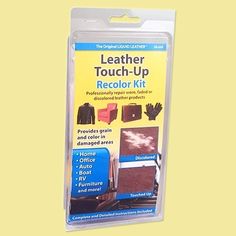 the leather touch - up repair kit is packaged in a plastic package and ready to be used