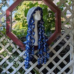 Super stylish jellyfish hat! Fits most adults. Machine wash, lay flat to dry. Pattern via www.etsy.com/shop/TheTwistedHatter Blue Knitted Beach Hat, Blue Crochet Beach Cap, Blue One Size Crochet Hat, Handmade Blue Crochet Hat, Hand Knitted Blue Hat One Size, Handmade Blue Yarn Hats, Blue Yarn Cap, One-size Yarn Bonnet For Beach, One Size Yarn Bonnet For The Beach